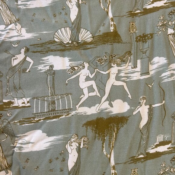 Greek Motif Green Mini Dress - Picture 2 of 5